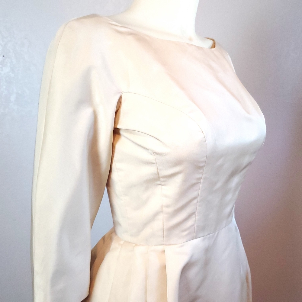 Vintage 60s Wedding Dress Tea Length Daytime - Picture 2 of 11